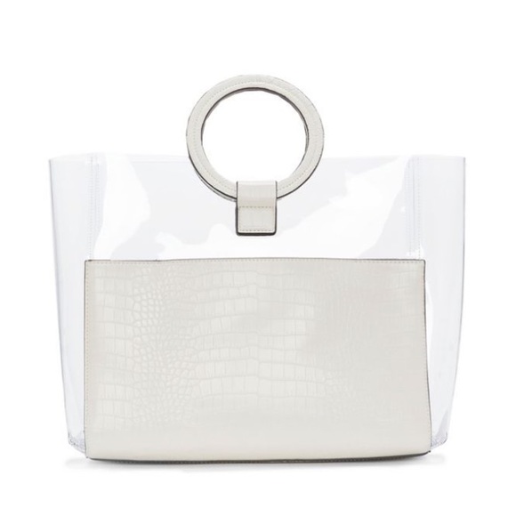 vince camuto clea clear tote